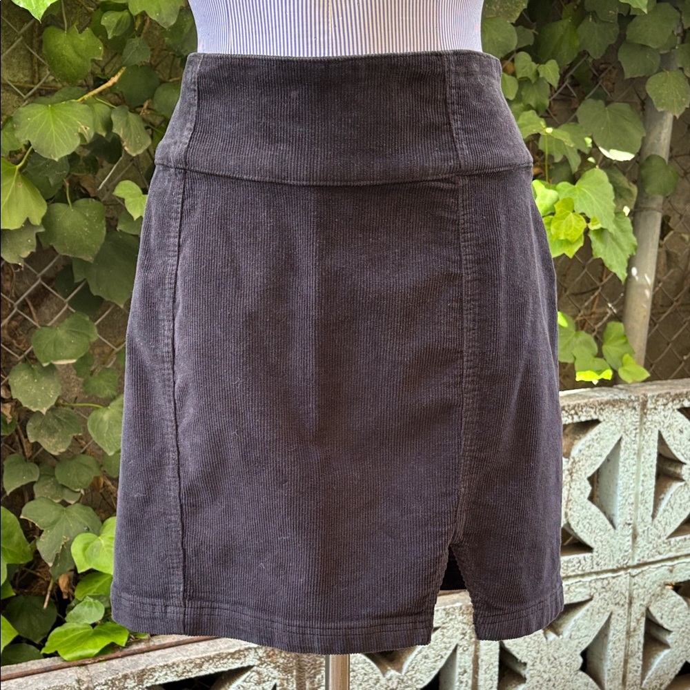 So Elegant Black Corduroy Skirt